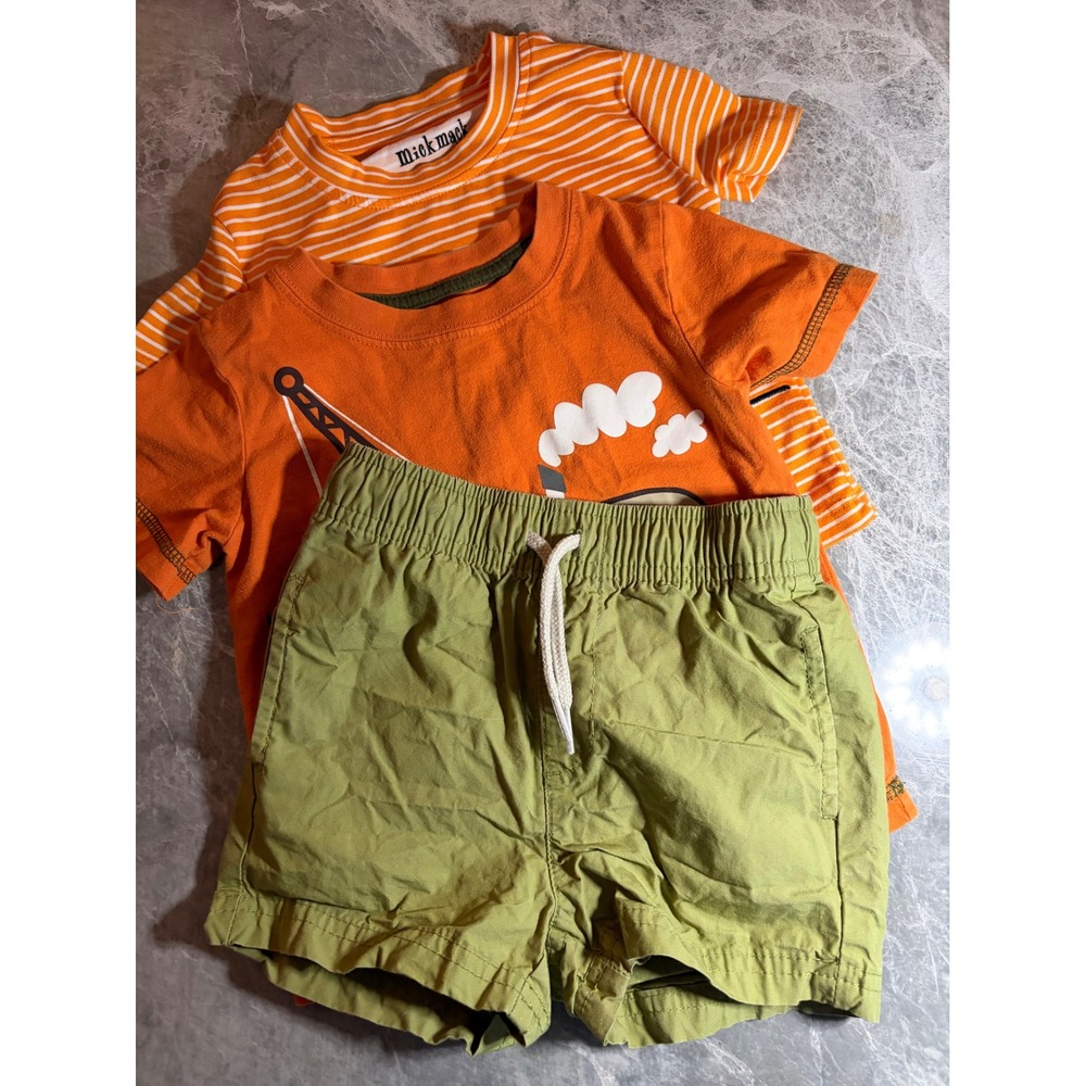 Old Navy Jumping Beans || Outfit Set || 18M || Orange tees Green shorts